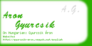 aron gyurcsik business card